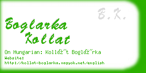 boglarka kollat business card